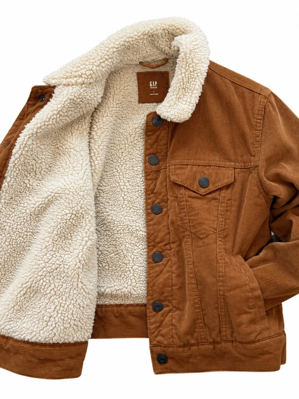 GAP Brown Corduroy Sherpa-Lined Jacket